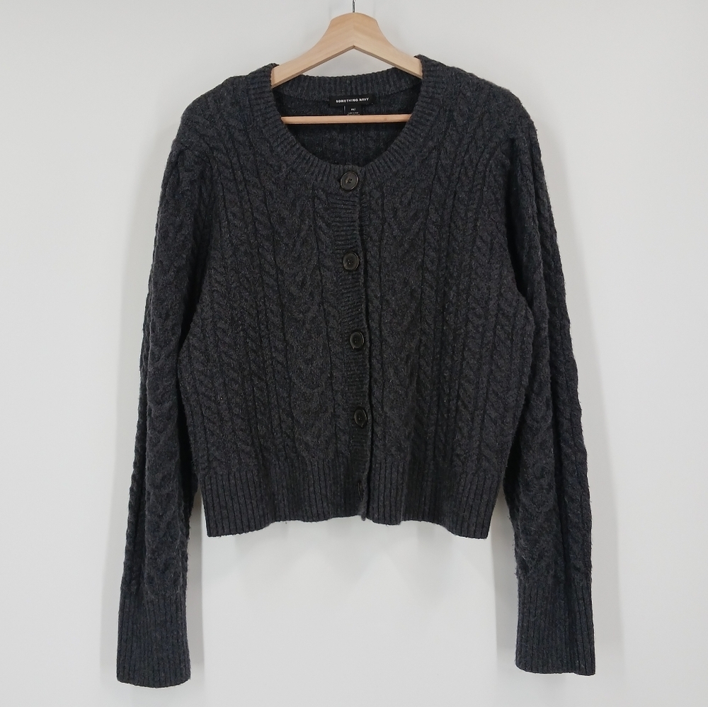 Something Navy Cable Knit Cardigan